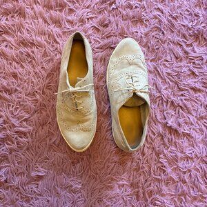 Vagabond Tan Leather Lace Up Oxford Wingtip Platform Women's Sneakers Size 8 39